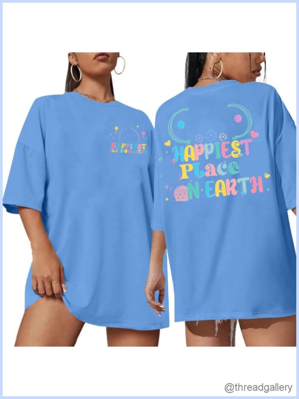 Women Oversized Castle Graphic Tee Crew Neck Cotton Blend Short Sleeve